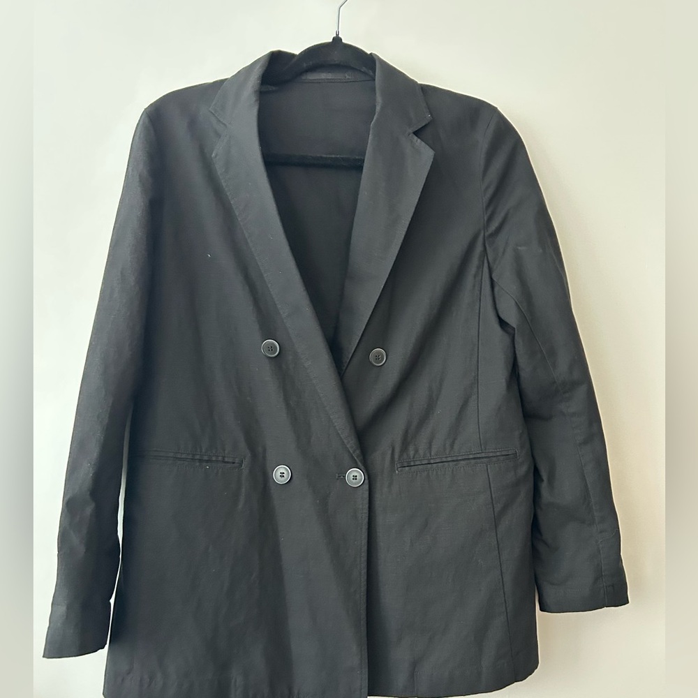 Uniqlo linen blend double breasted blazer XS